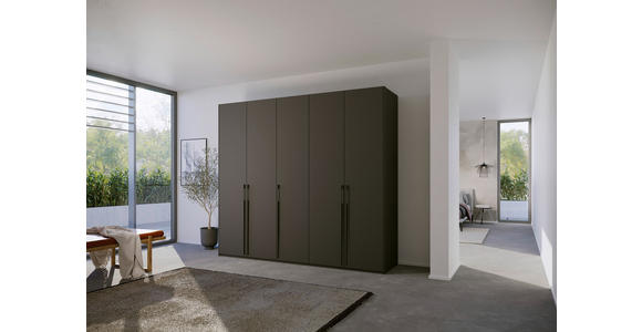 DREHTÜRENSCHRANK 251/235/60 cm 5-türig Graphitfarben - Graphitfarben, Trend, Holzwerkstoff/Metall (251/235/60cm) - Novel