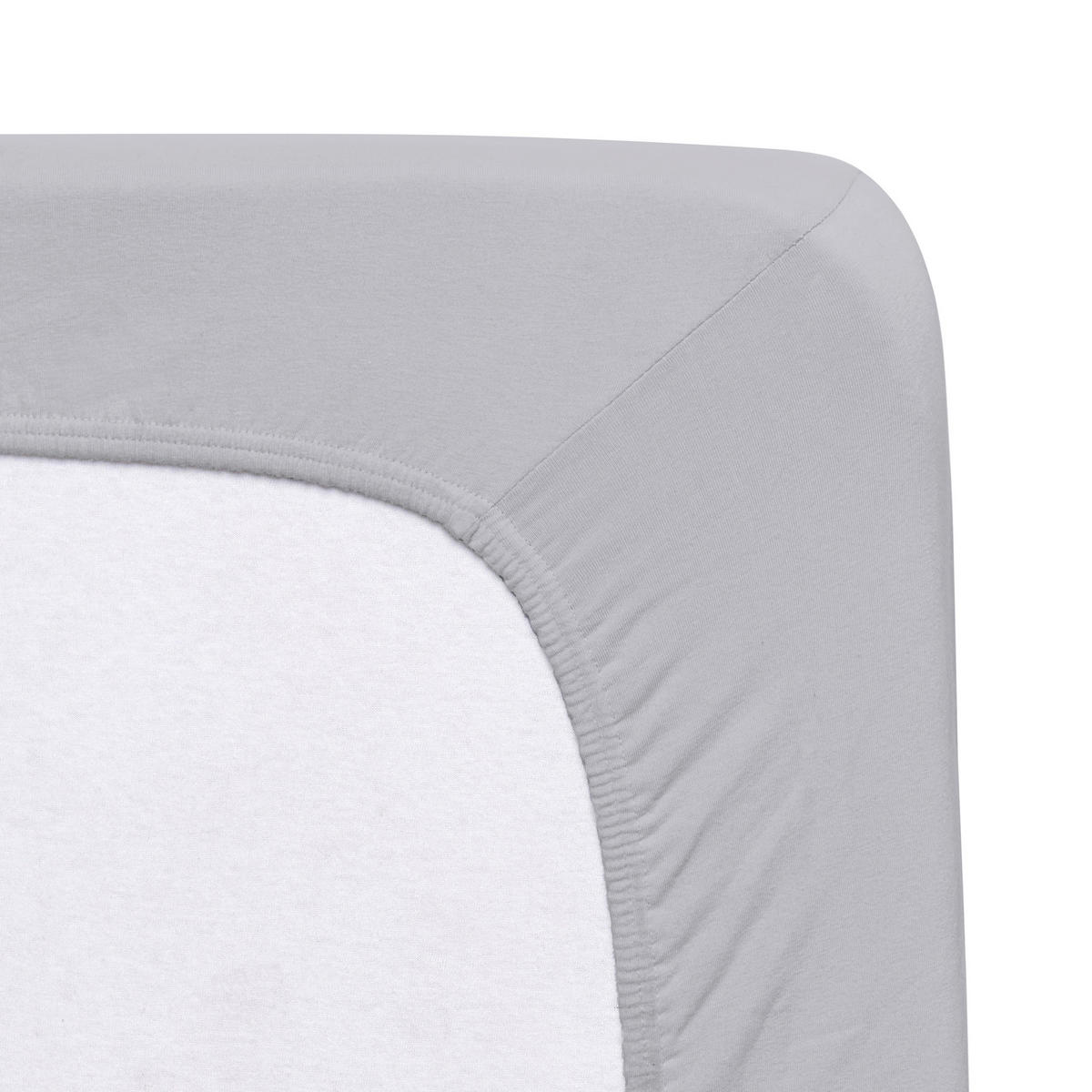 SPANNLEINTUCH 180-200/200-220 cm Jersey  - Hellgrau, Basics, Textil (180-200/200-220cm) - Florella