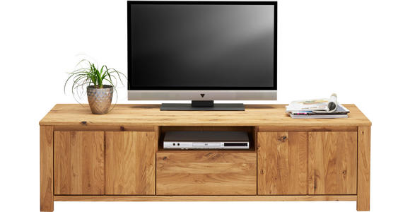 TV-ELEMENT Wildeiche, Kerneiche massiv Eichefarben - Eichefarben, KONVENTIONELL, Holz (165,1/47,5/47cm) - Linea Natura