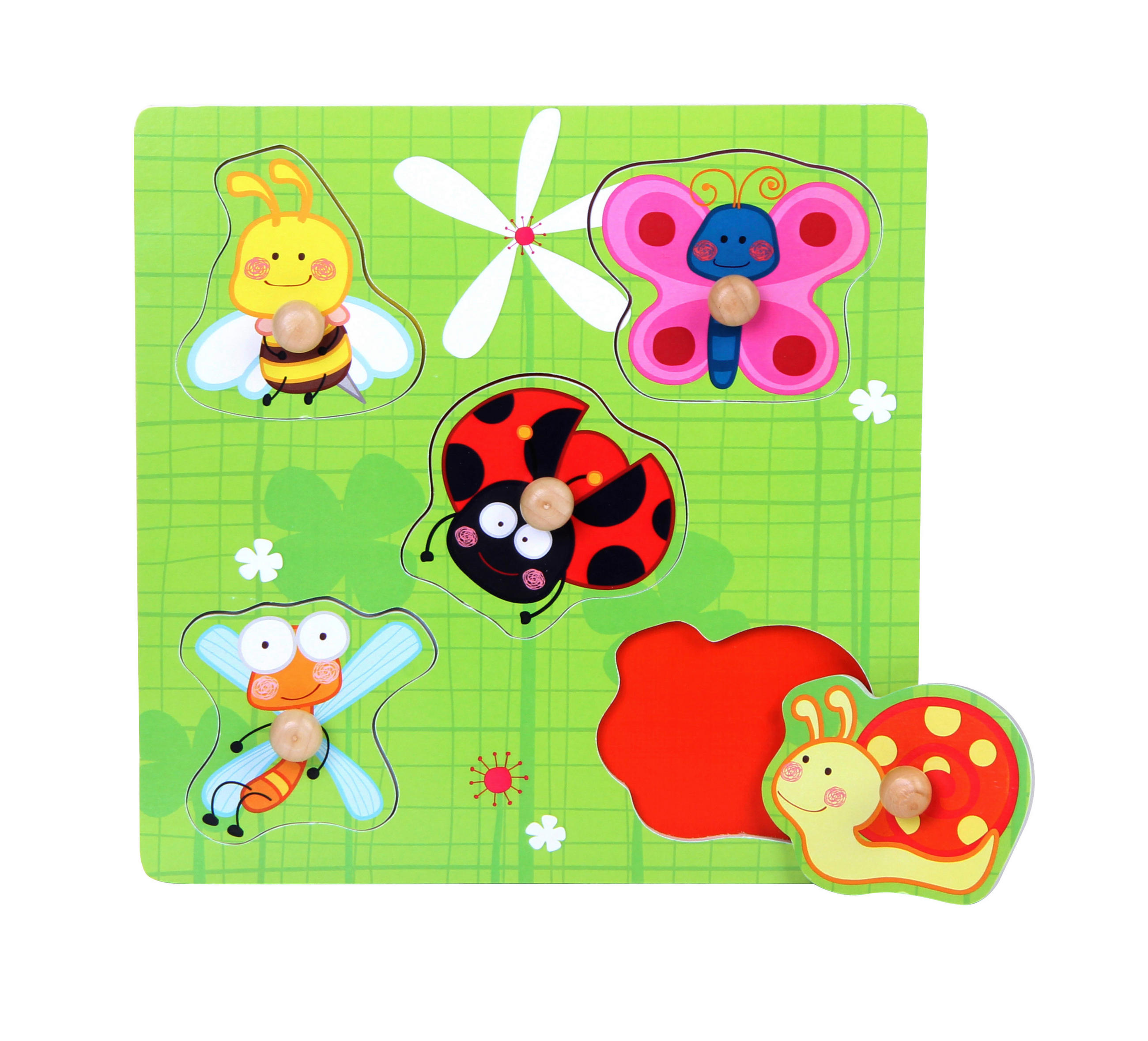 PUZZLE - viacfarebná/zelená, Natur, drevo/kompozitné drevo (22,5/22,5cm) - My Baby Lou