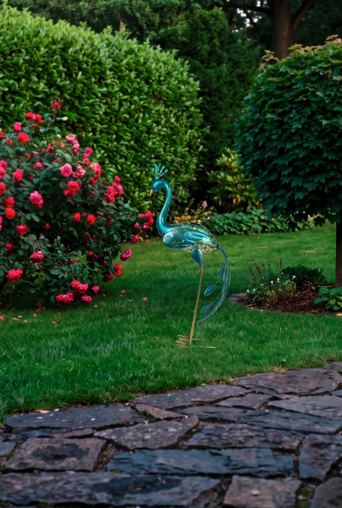 SOLCELLSLAMPA - blå/naturfärgad, Trend, metall/plast (88,5cm) - Ambia Garden