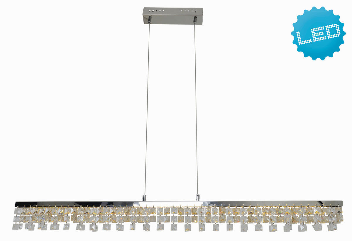 LED-HÄNGELEUCHTE 80/8/120 cm  - Chromfarben, Design, Glas/Metall (80/8/120cm) - Näve