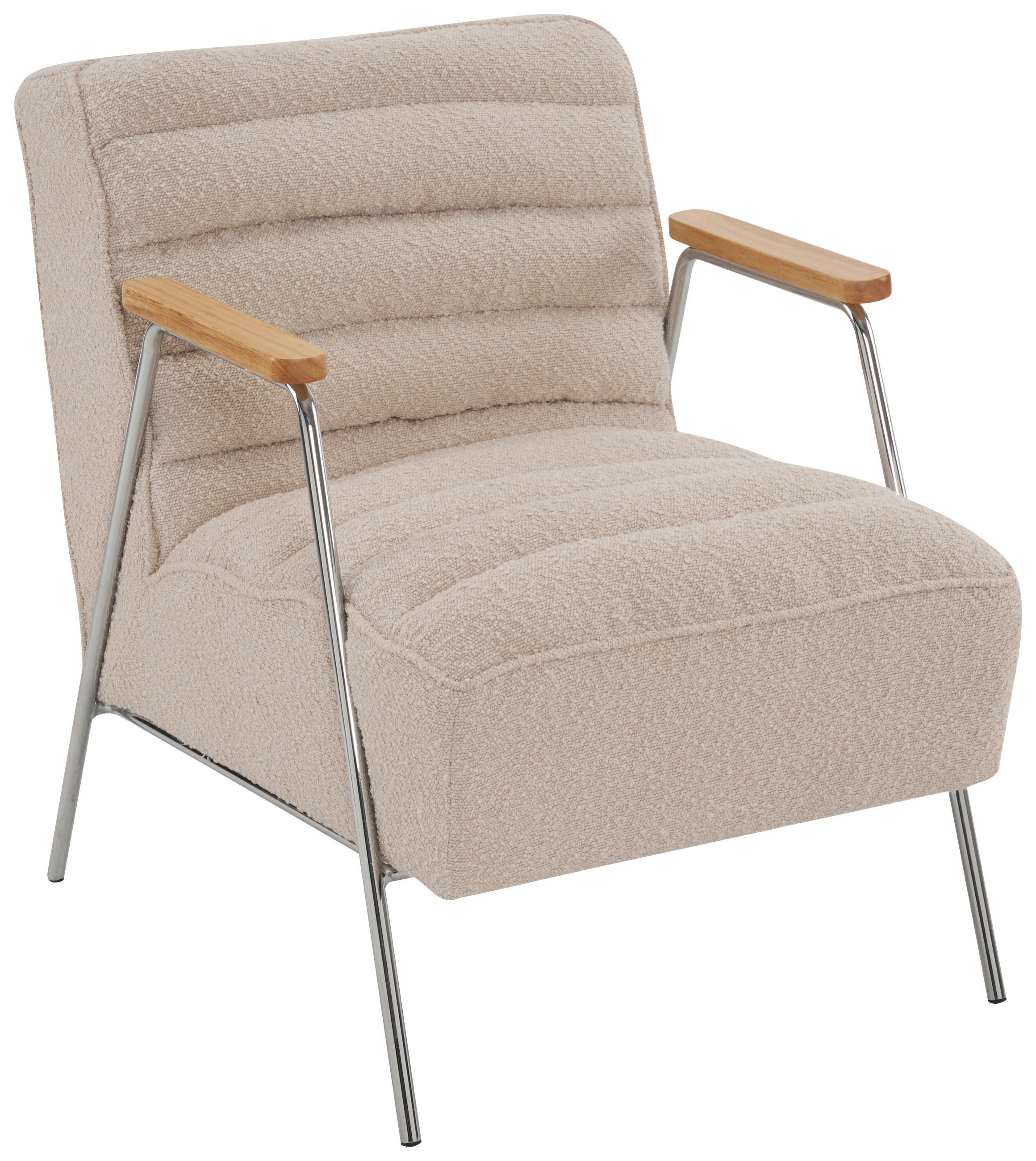 SESSEL Bouclé Beige    - Ecru/Beige, MODERN, Holz/Textil (60/73/76cm) - MID.YOU