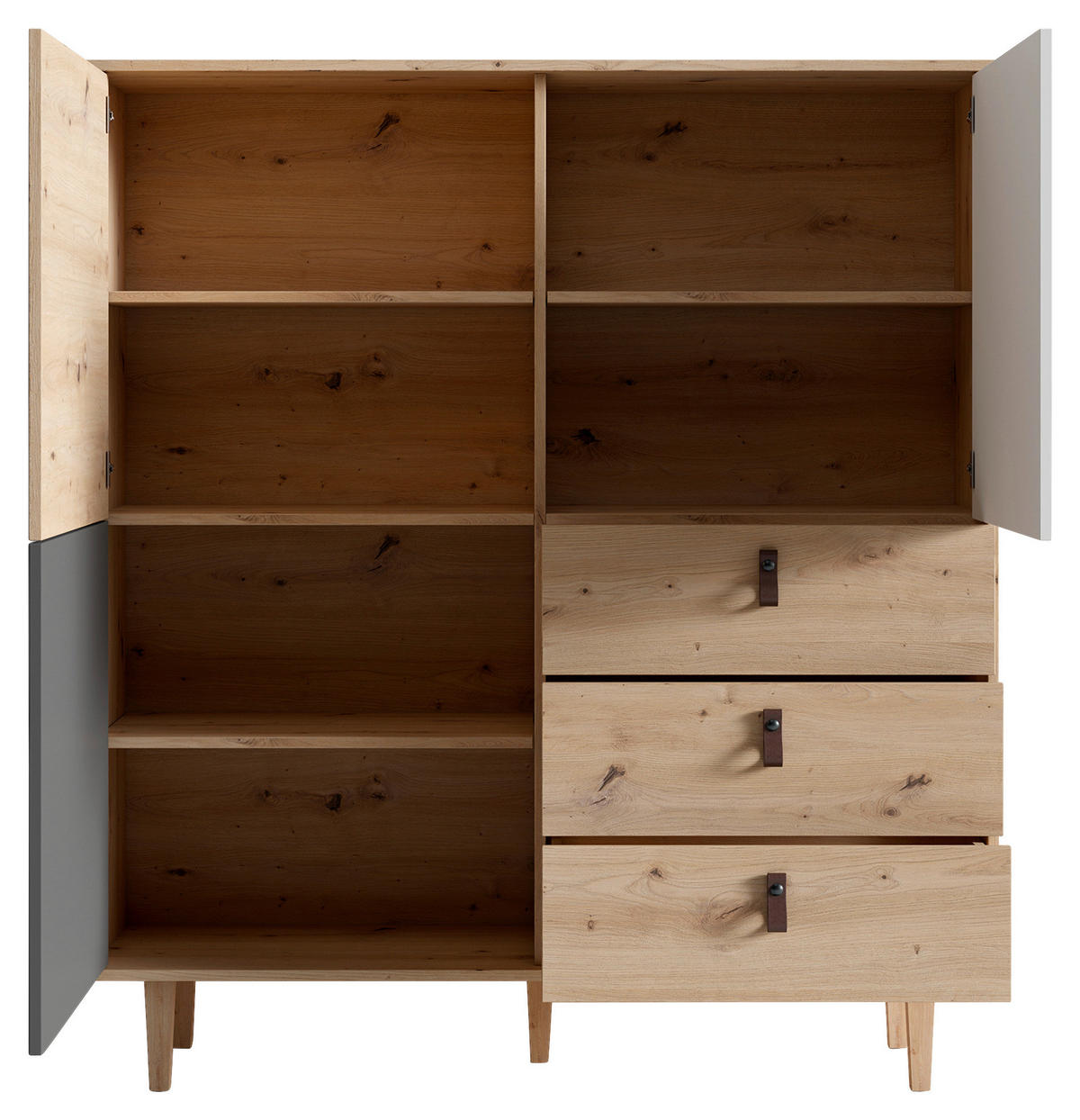 HIGHBOARD  in 120/135/36,5 cm  - Eichefarben/Dunkelbraun, Design, Holz/Holzwerkstoff (120/135/36,5cm) - MID.YOU