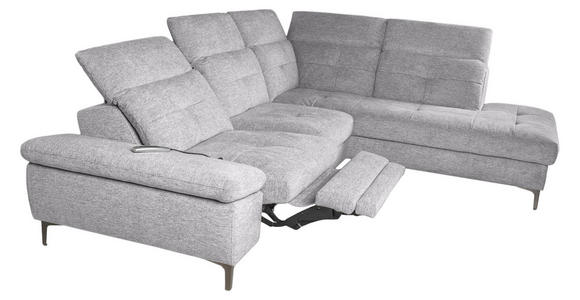 ECKSOFA Greige Webstoff  - Greige/Schwarz, KONVENTIONELL, Textil/Metall (288/225cm) - Carryhome