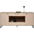 SIDEBOARD 184/85/44 cm  - Eichefarben/Anthrazit, MODERN, Glas/Holzwerkstoff (184/85/44cm) - Carryhome