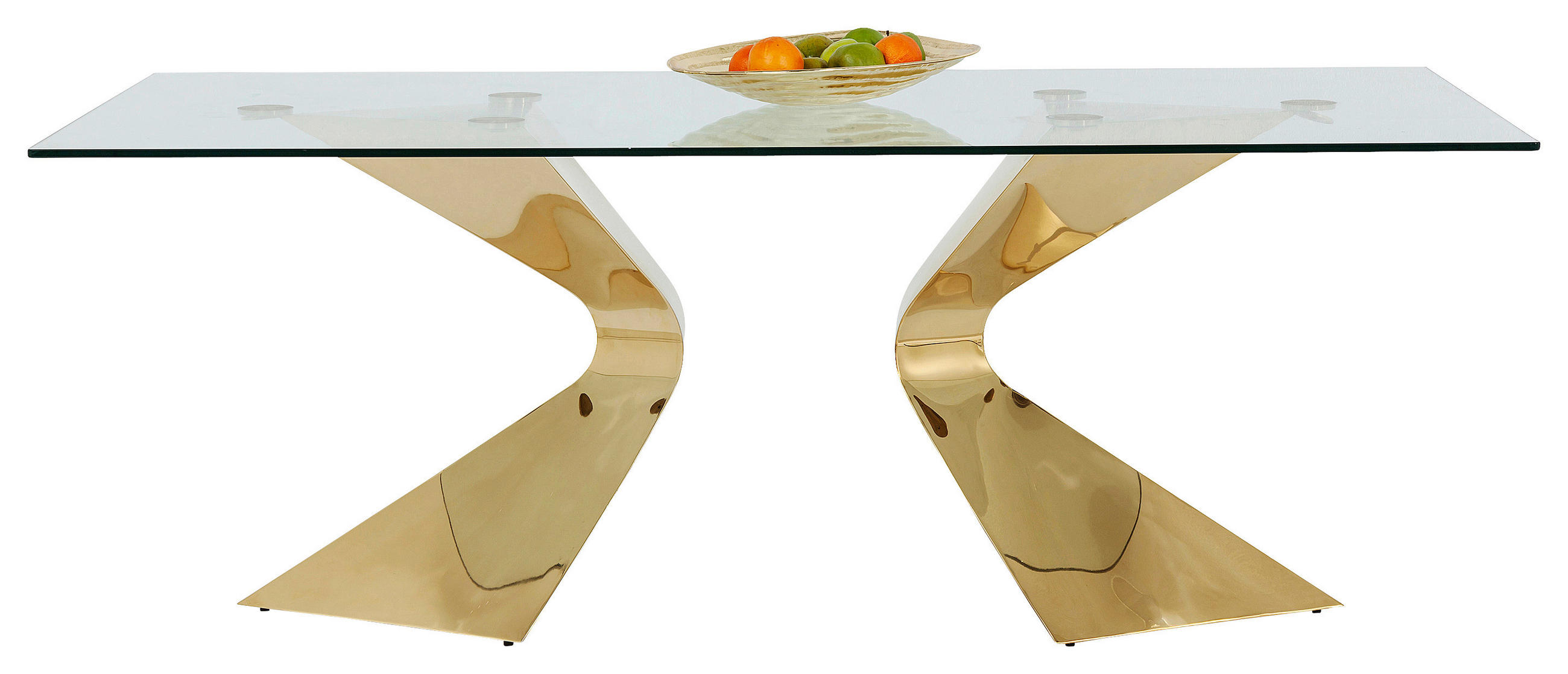 ESSTISCH rechteckig Goldfarben  - Goldfarben, Design, Glas/Metall (200/100/75cm) - Kare-Design