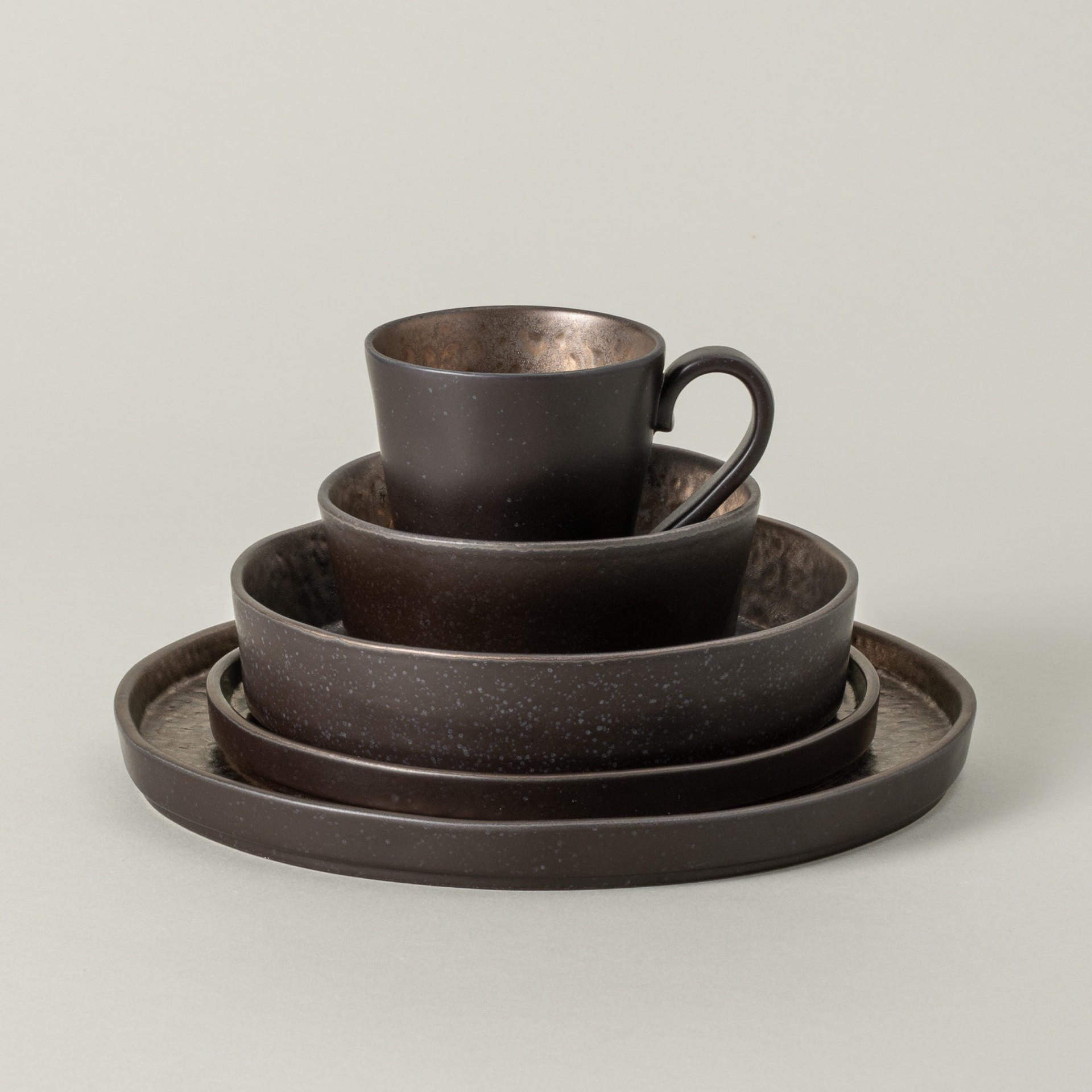 KOMBISERVICE Braun, Bronzefarben LAGOA 5-teilig 1 Personen  - Braun/Bronzefarben, Basics, Keramik - Costa Nova