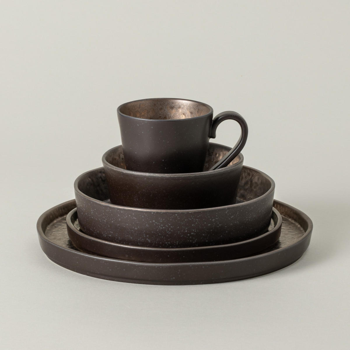KOMBISERVICE Braun, Bronzefarben LAGOA 5-teilig 1 Personen  - Braun/Bronzefarben, Basics, Keramik - Costa Nova