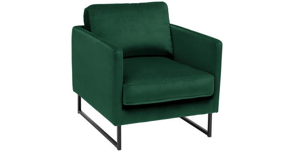 SESSEL in Samt Dunkelgrün - Dunkelgrün/Schwarz, Design, Textil/Metall (72/78/84cm) - Carryhome