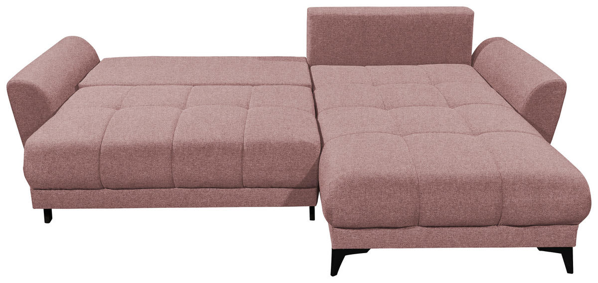 ECKSOFA in Webstoff Rosa  - Schwarz/Rosa, Konventionell, Kunststoff/Textil (281/189cm) - Carryhome