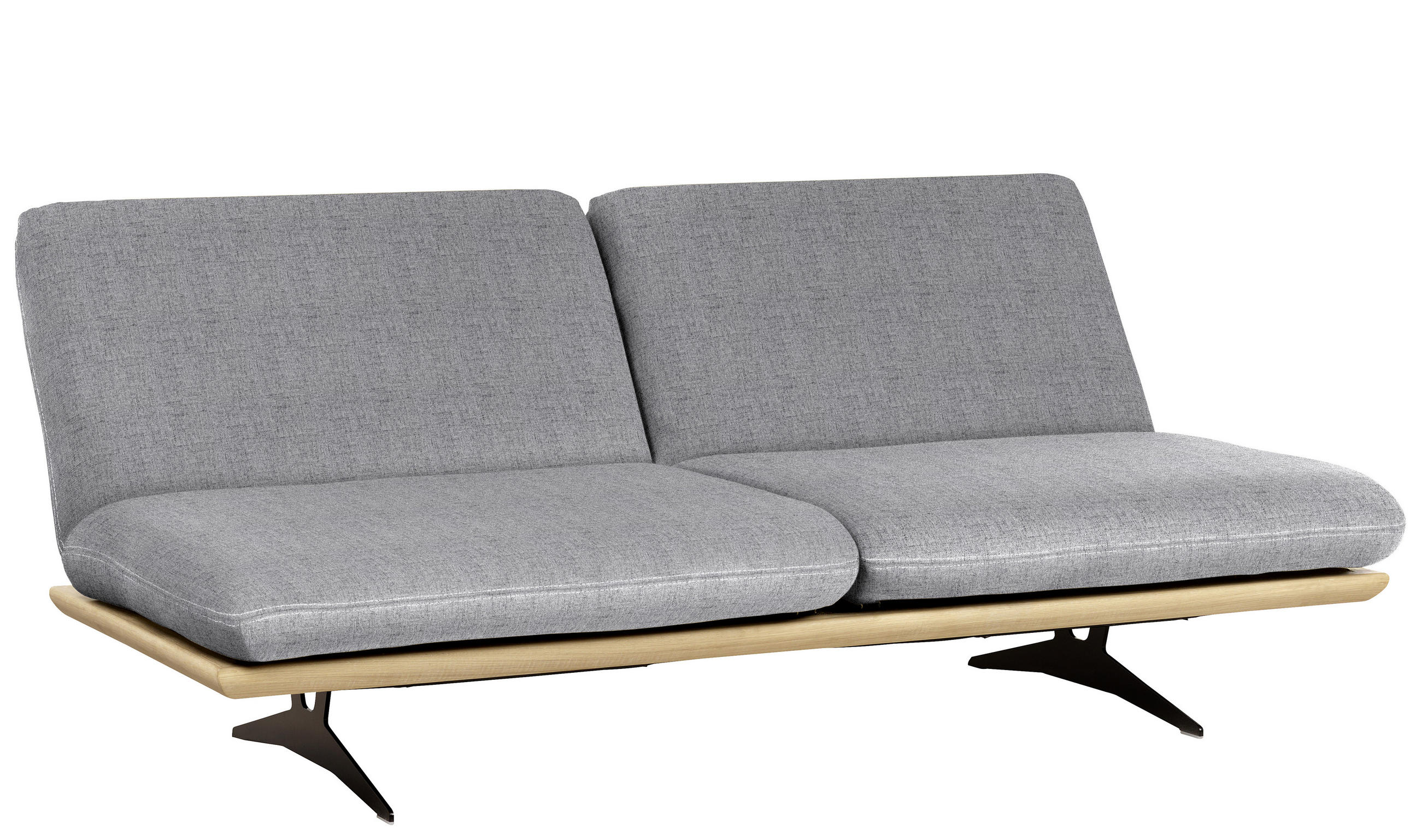 SCHLAFSOFA in Eichefarben, Hellgrau  - Eichefarben/Beige, Design, Holz/Textil (204/92/90cm) - Dieter Knoll