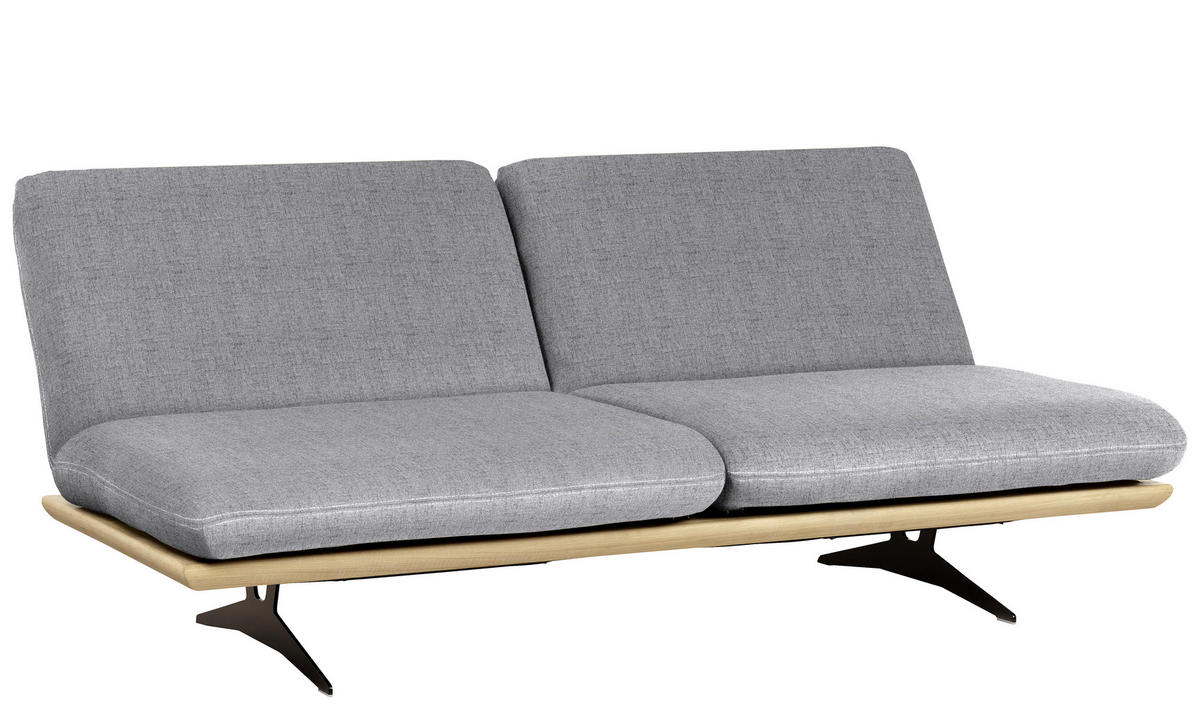 SCHLAFSOFA Eichefarben, Hellgrau  - Eichefarben/Beige, Design, Holz/Textil (204/92/90cm) - Dieter Knoll