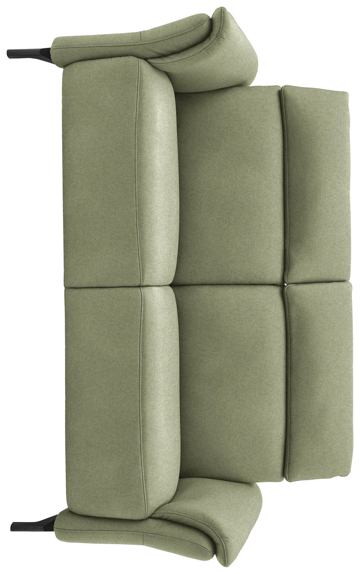 2-SITZER-SOFA in Mikrofaser Hellgrün  - Schwarz/Hellgrün, Konventionell, Textil/Metall (178/103/92cm) - Dieter Knoll