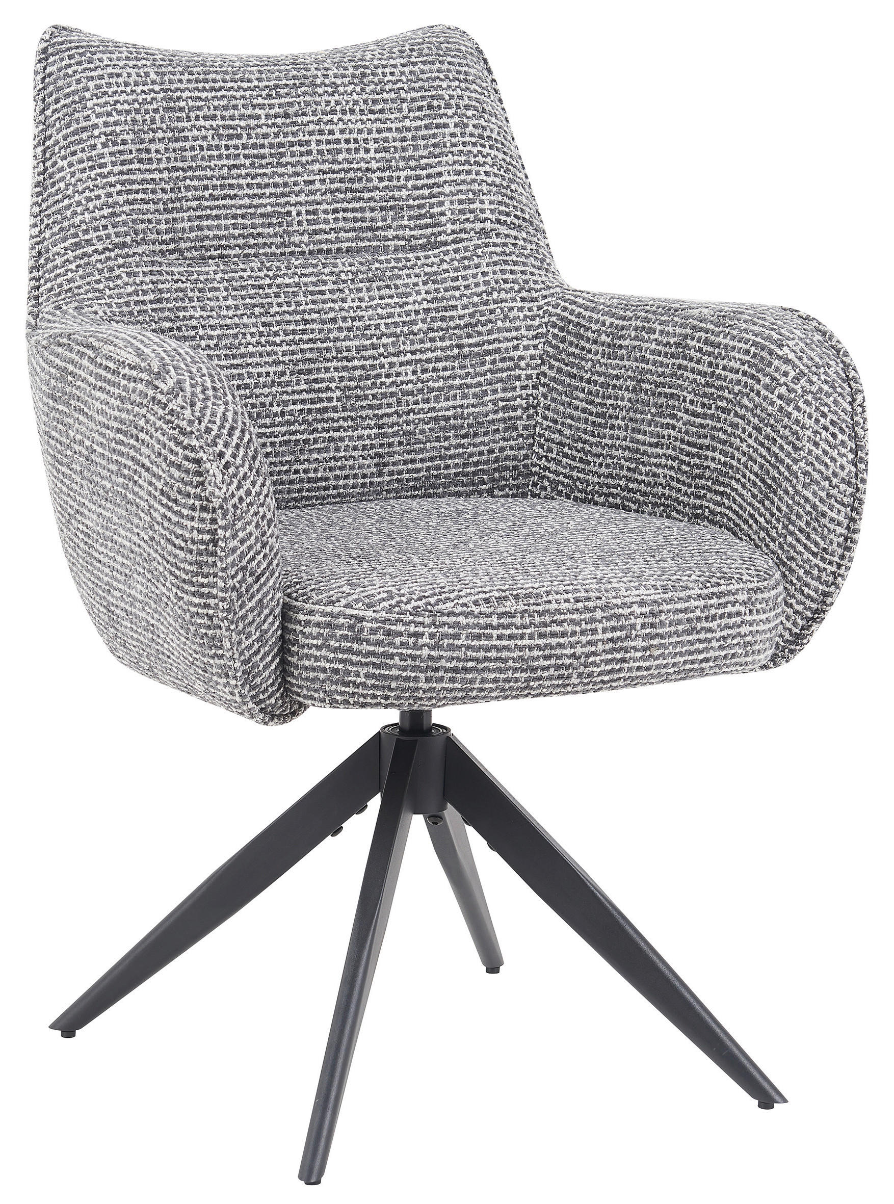 ARMLEHNSTUHL  in Chenille  - Dunkelgrau/Schwarz, MODERN, Textil/Metall (63/88/63cm) - Livetastic
