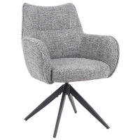 ARMLEHNSTUHL  in Chenille  - Dunkelgrau/Schwarz, MODERN, Textil/Metall (63/88/63cm) - Livetastic
