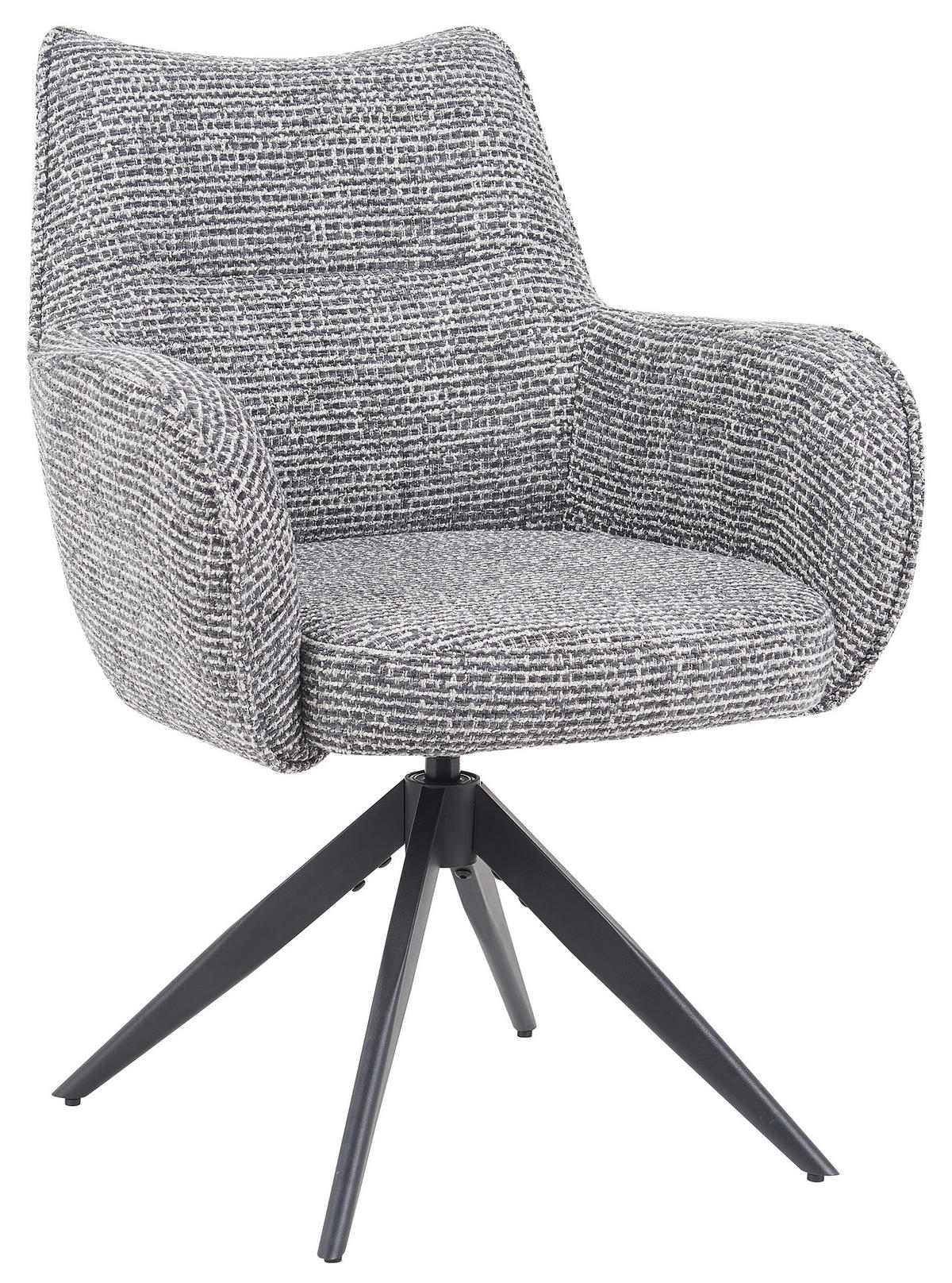 ARMLEHNSTUHL  in Chenille  - Dunkelgrau/Schwarz, MODERN, Textil/Metall (63/88/63cm) - Livetastic