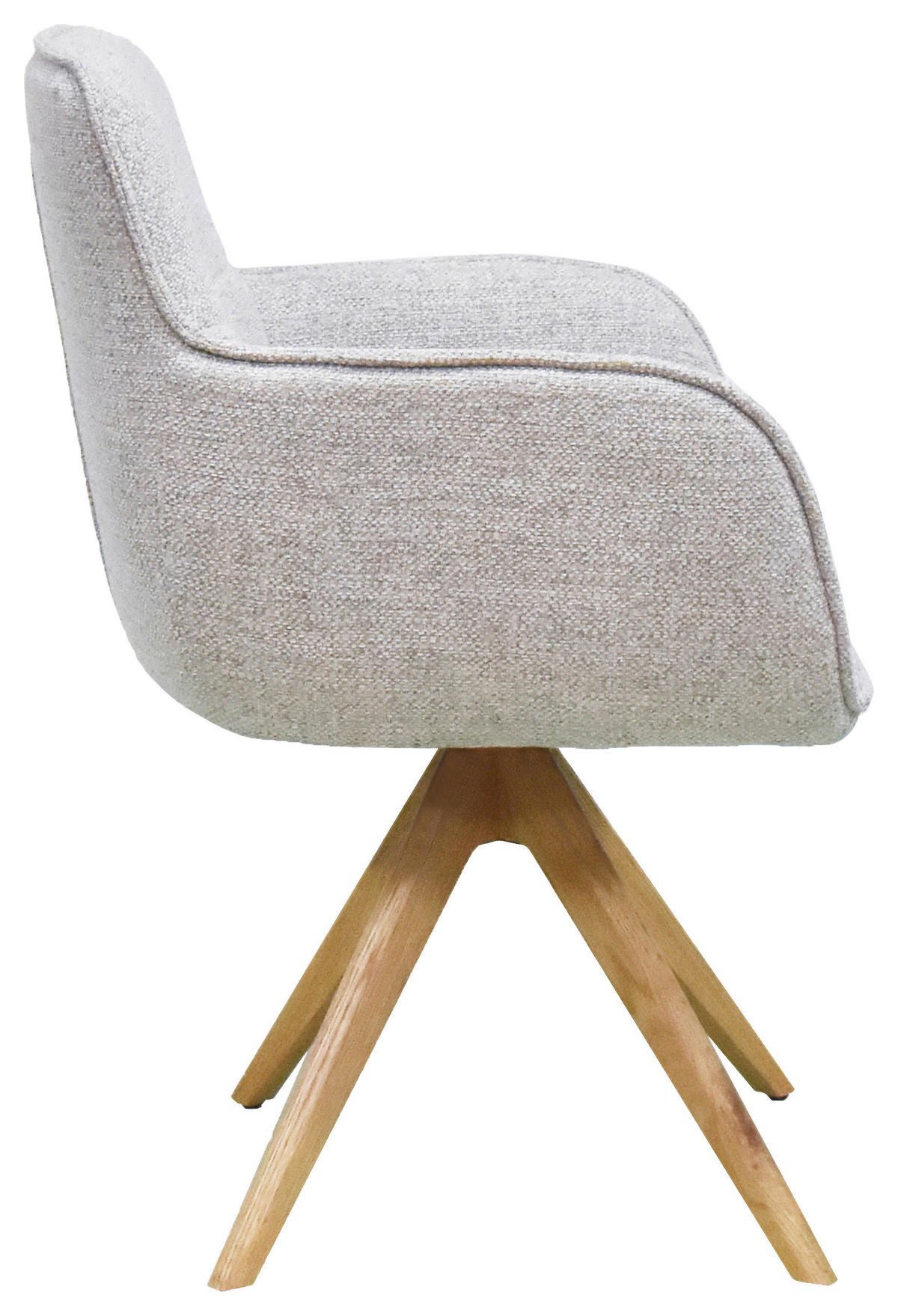 ARMLEHNSTUHL  in Mikrofaser  - Eichefarben/Beige, Design, Holz/Textil (61/87,5/61cm) - Novel