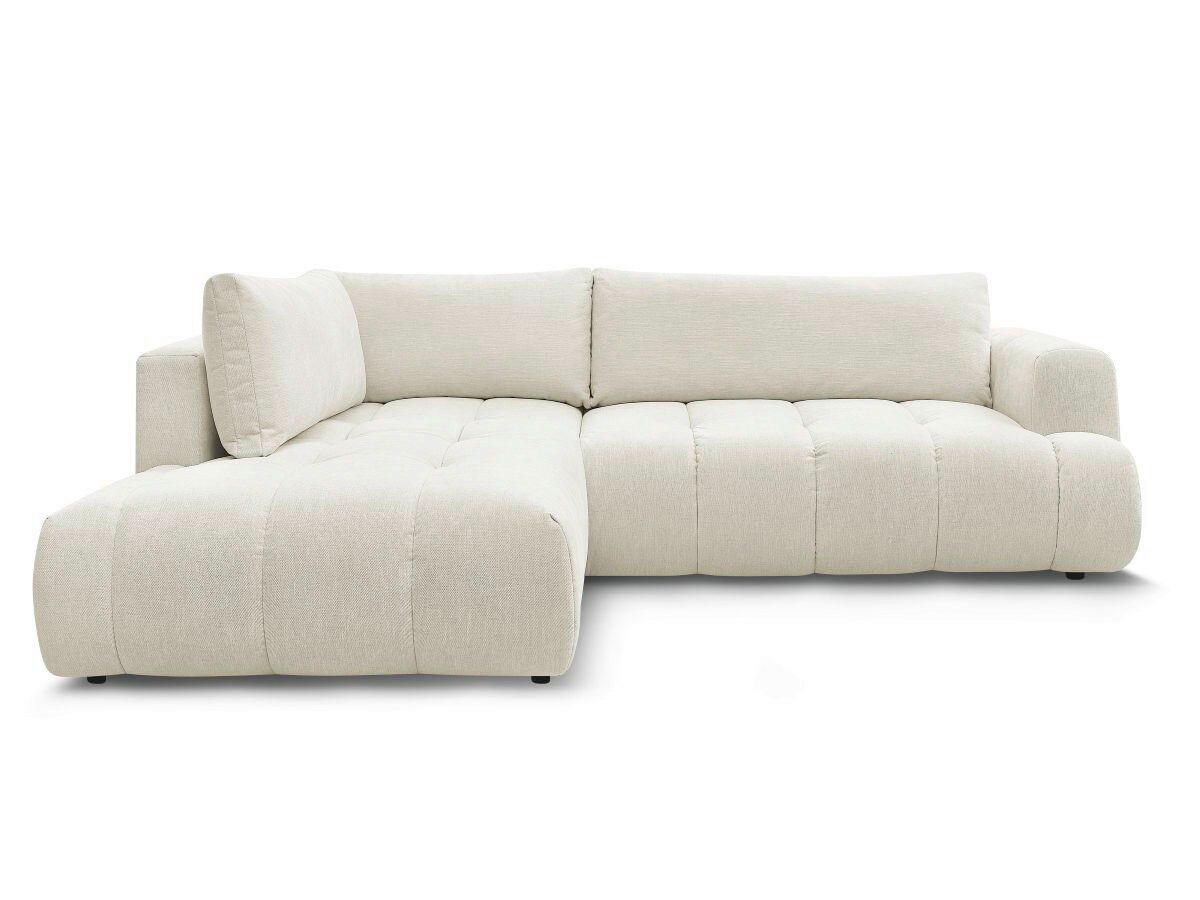 ECKSCHLAFSOFA FUJI Leinenoptik Beige  inkl.  - Beige/Schwarz, MODERN, Kunststoff/Textil (204/282cm)
