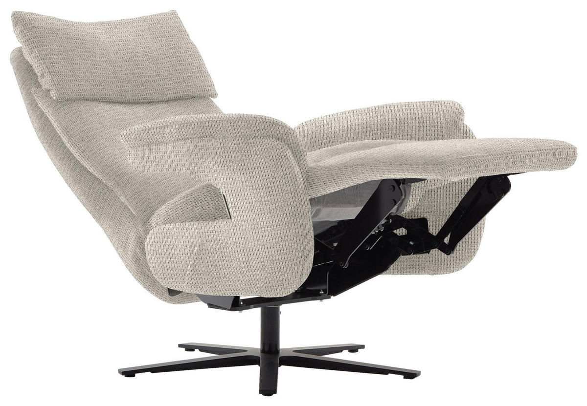 FERNSEHSESSEL in Struktur Silberfarben  - Silberfarben/Schwarz, Modern, Textil/Metall (73/113-117/85cm) - Cantus