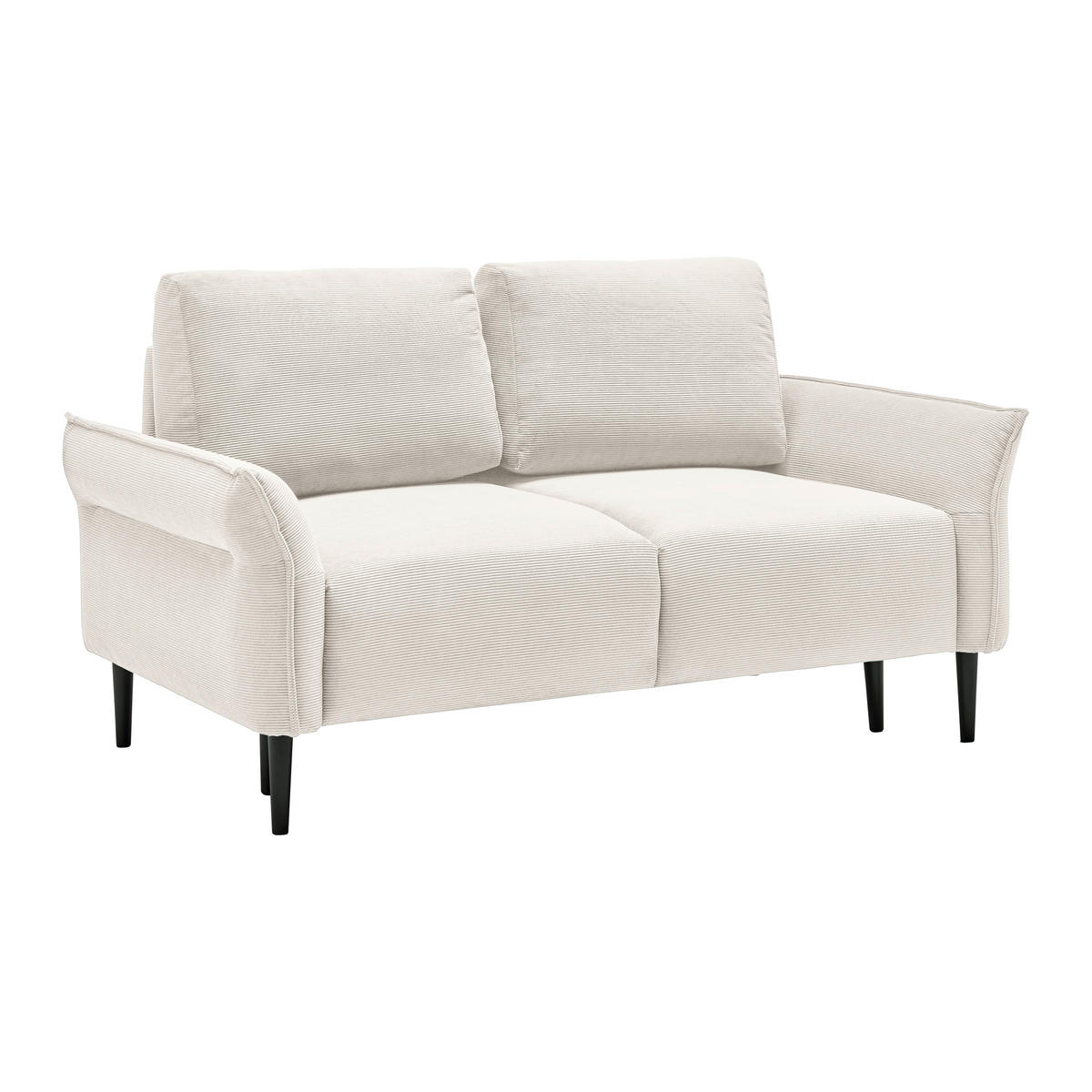 2-SITZER-SOFA Cord Beige  - Beige/Schwarz, Modern, Holz/Textil (150/85/92cm) - MID.YOU