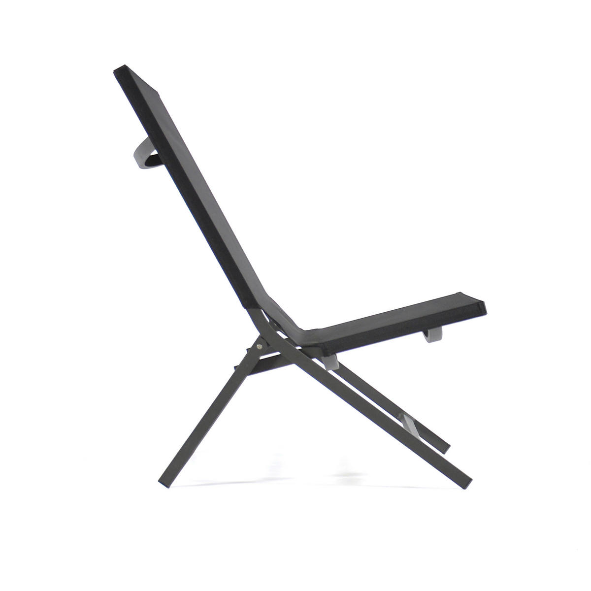 KLAPPSESSEL Netzbespannung Schwarz  - Schwarz, Design, Textil/Metall (80/70/88cm) - Ambia Garden