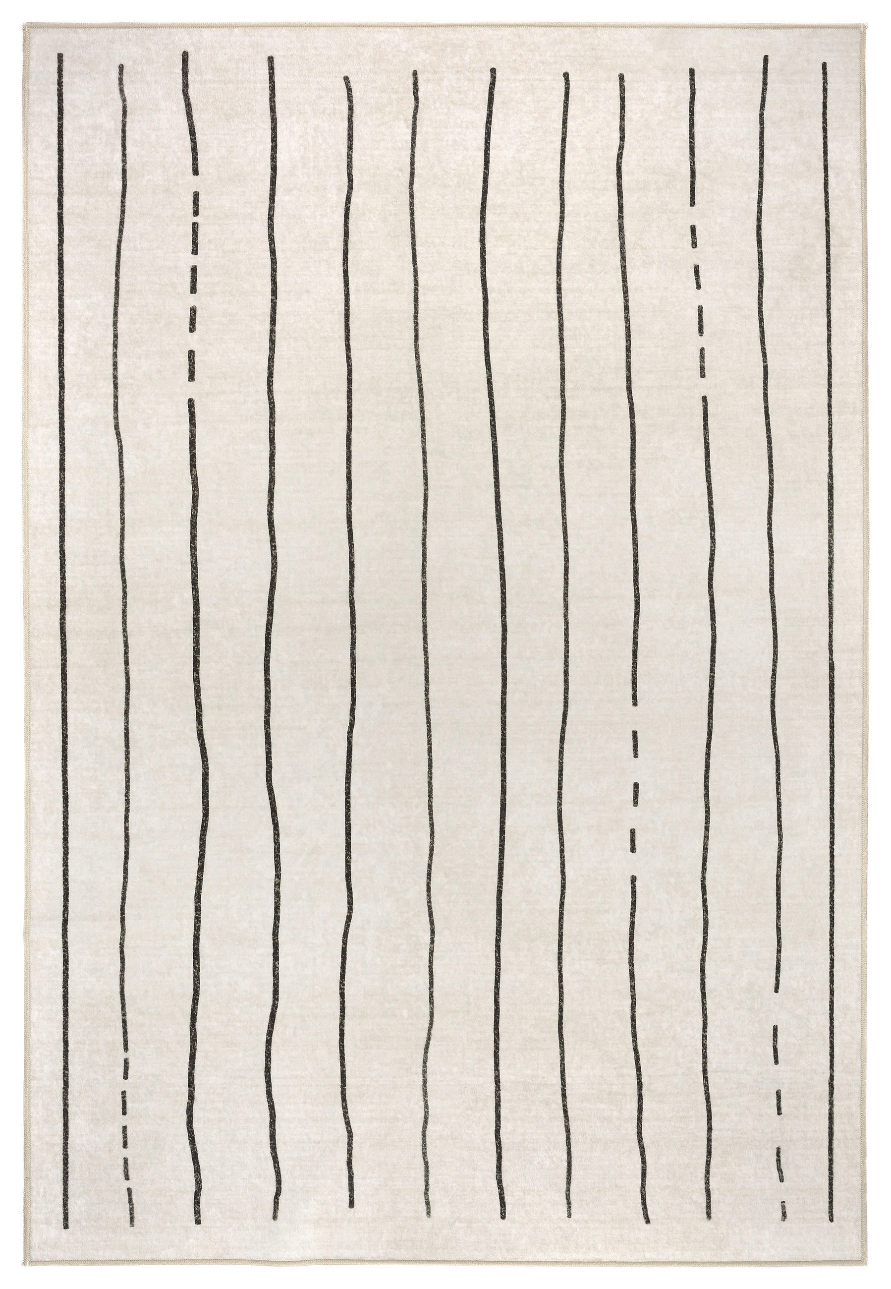 FLACHWEBETEPPICH 130/190 cm LIVING-TUAREG, waschbar Creme, Schieferfarben  - Schieferfarben/Creme, Design, Kunststoff/Textil (130/190cm) - Lindorug