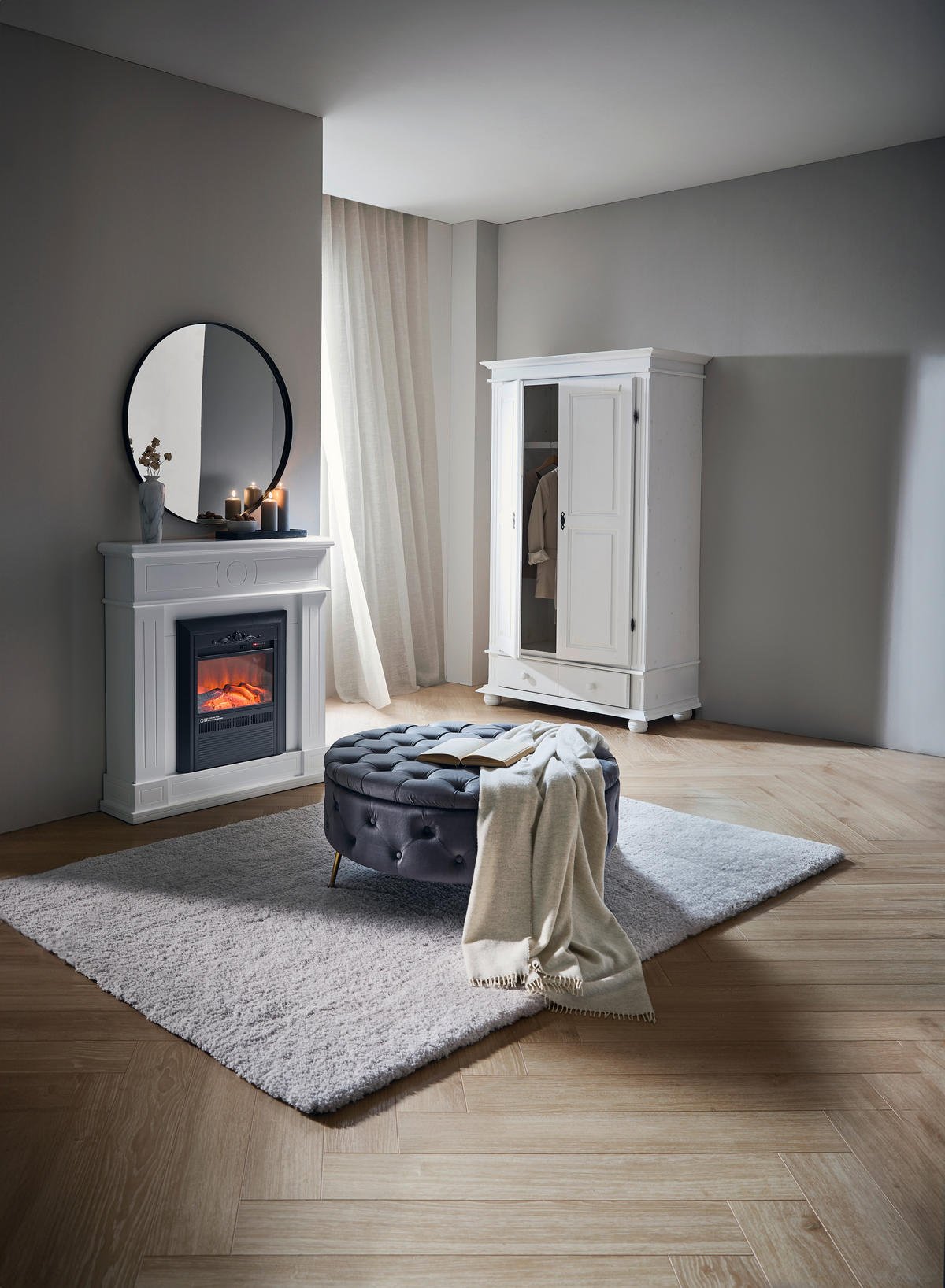 ELEKTROKAMIN - Weiß, LIFESTYLE, Glas/Holzwerkstoff (98/102/24cm) - Landscape