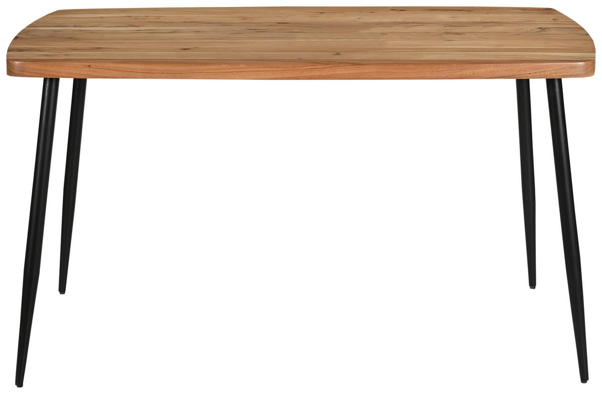 ESSTISCH in Holz, Metall 140/90/76 cm   - Schwarz/Akaziefarben, Lifestyle, Holz/Metall (140/90/76cm) - Boxxx