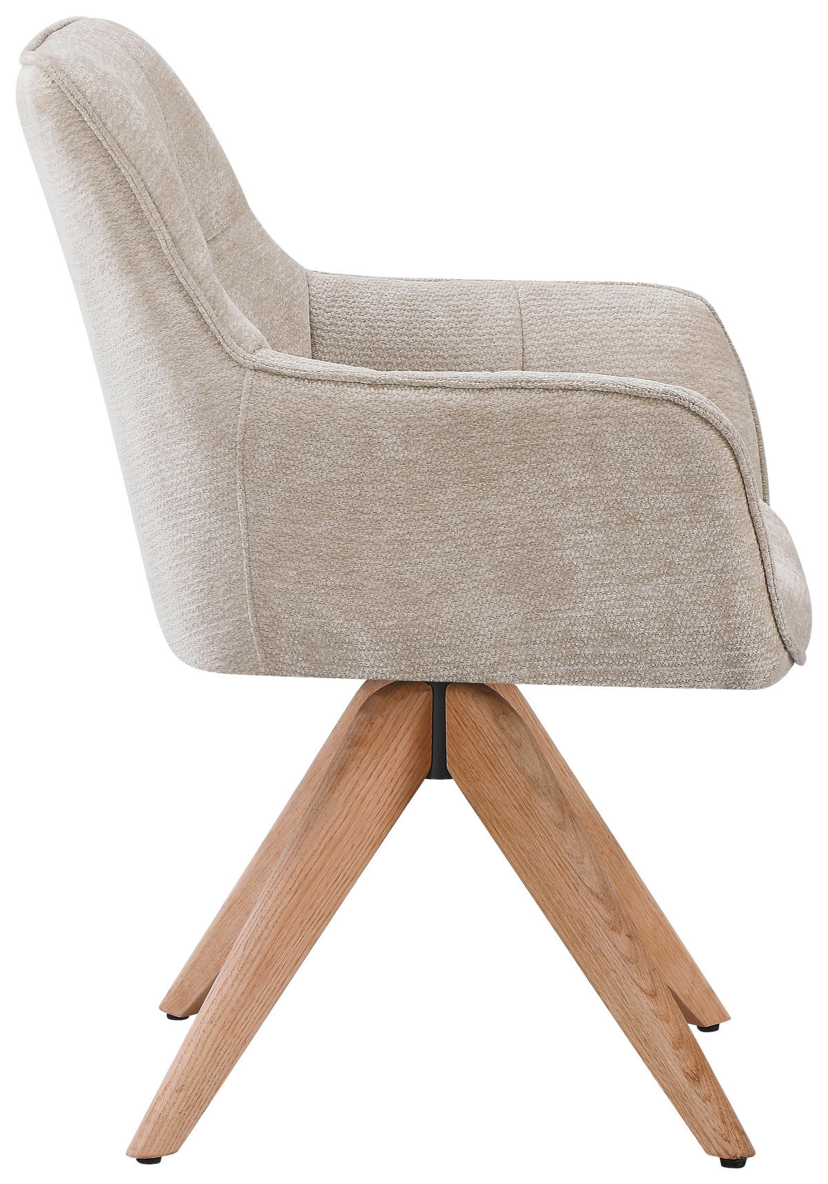 ARMLEHNSTUHL in Holz, Textil Eichefarben, Beige  - Eichefarben/Beige, Basics, Holz/Textil (64/85/62cm) - Livetastic