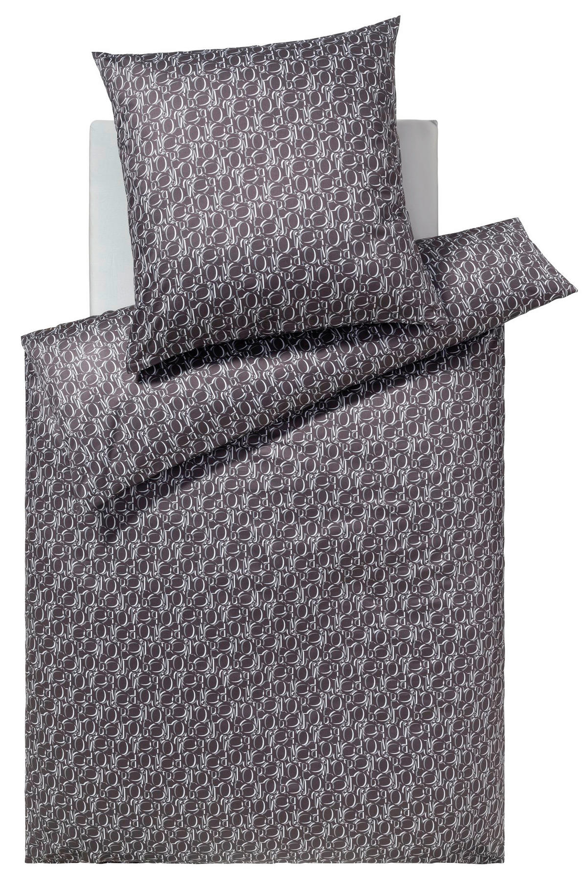 BETTWÄSCHE Makosatin 135/200 cm  - Graphitfarben, Design, Textil (135/200cm) - Joop!