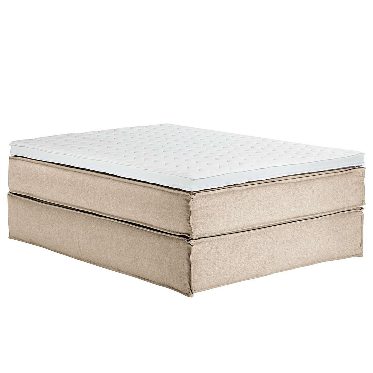 BOXSPRINGBETT 140/220 cm  in Beige  - Beige/Schwarz, Design, Textil (140/220cm) - home24