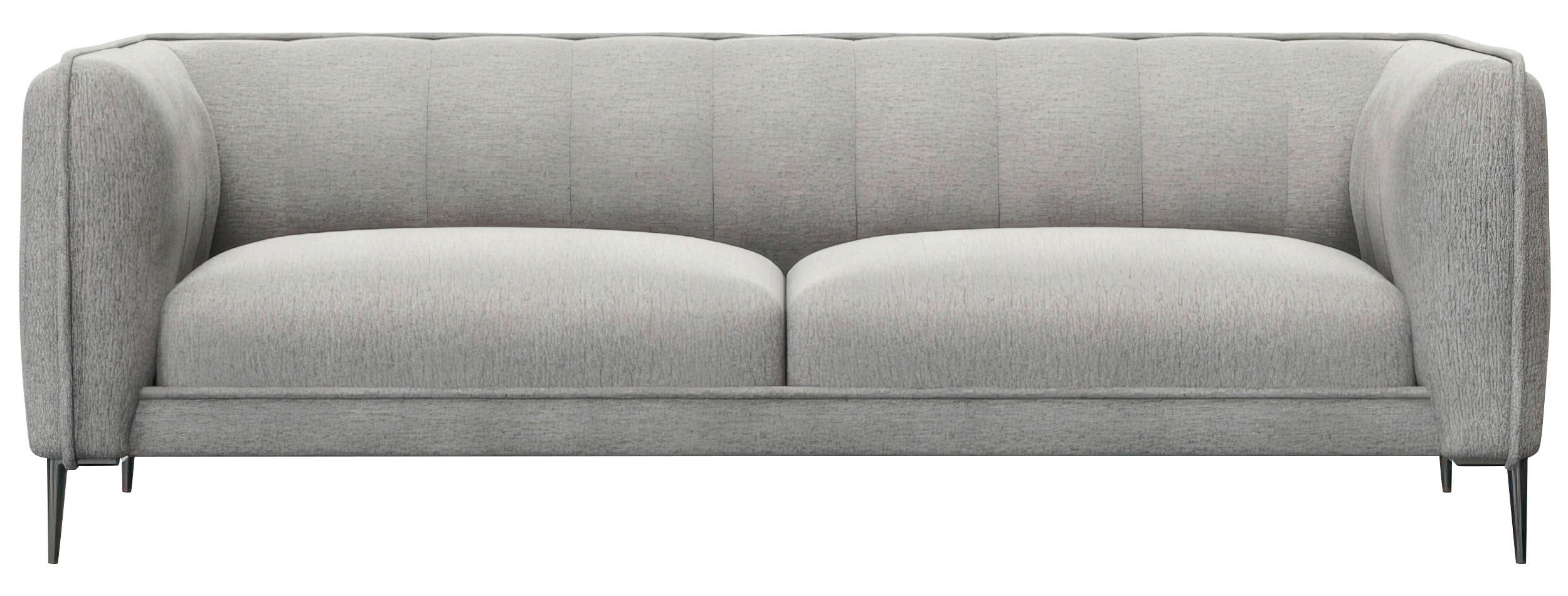 3-SITZER-SOFA Chenille, Webstoff, Flachgewebe Grau  - Schwarz/Grau, Design, Holz/Textil (209/75/91cm) - Livetastic