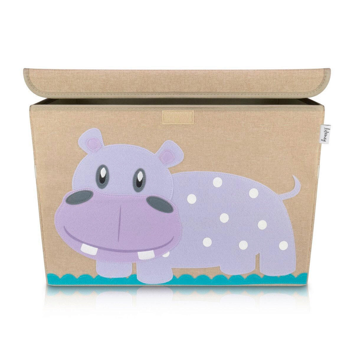 BOX NA HRAČKY - lila/prírodná farba, Basics, textil/plast (36/36/51cm) - Lifeney