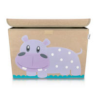 BOX NA HRAČKY - lila/prírodná farba, Basics, textil/plast (36/36/51cm) - Lifeney