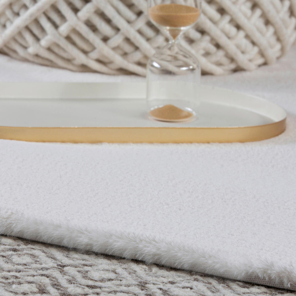 COVOR CU FIR LUNG  My Cha Cha  - crem, Basics, textil (80/150cm) - Novel