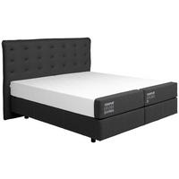 BOXSPRINGBETT 180/200 cm  in Dunkelgrau  - Dunkelgrau/Schwarz, Konventionell, Textil (180/200cm) - Tempur