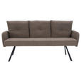 SITZBANK 180/93/67 cm Cord Braun Metall  - Schwarz/Braun, Design, Textil/Metall (180/93/67cm) - Novel