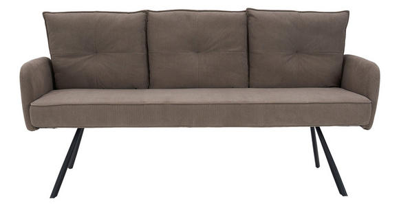 SITZBANK 180/93/67 cm Cord Braun Metall  - Schwarz/Braun, Design, Textil/Metall (180/93/67cm) - Novel