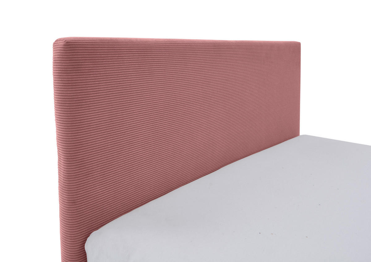 POLSTERBETT 90/200 cm  in Rosa  - Eichefarben/Rosa, Konventionell, Holz/Textil (90/200cm) - Stylife