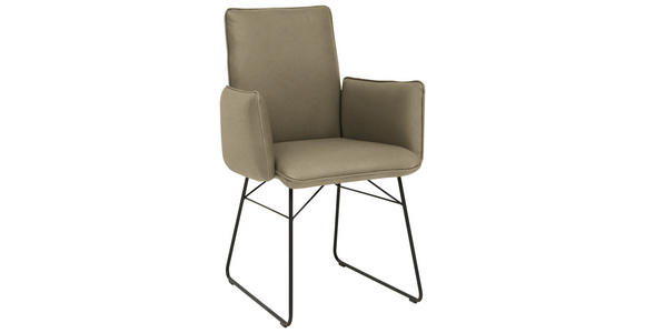 ARMLEHNSTUHL  in Stahl Mikrofaser  - Schwarz/Grün, Design, Textil/Metall (61/91/60cm) - Dieter Knoll