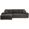 ECKSOFA in Webstoff Braun  - Silberfarben/Braun, Design, Kunststoff/Textil (194/280cm) - Carryhome