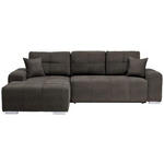 ECKSOFA in Webstoff Braun  - Silberfarben/Braun, Design, Kunststoff/Textil (194/280cm) - Carryhome