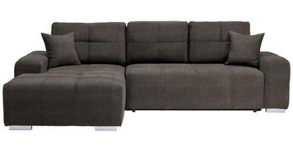 ECKSOFA in Webstoff Braun  - Silberfarben/Braun, Design, Kunststoff/Textil (194/280cm) - Carryhome