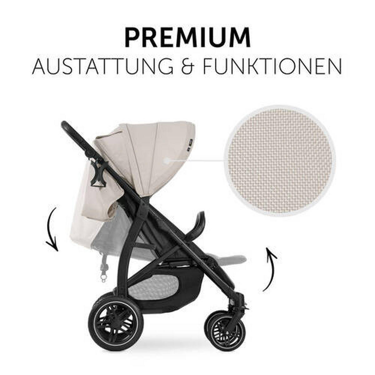 BUGGY RAPID 4D  - Beige/Schwarz, Basics, Textil (92/57/110cm) - Hauck