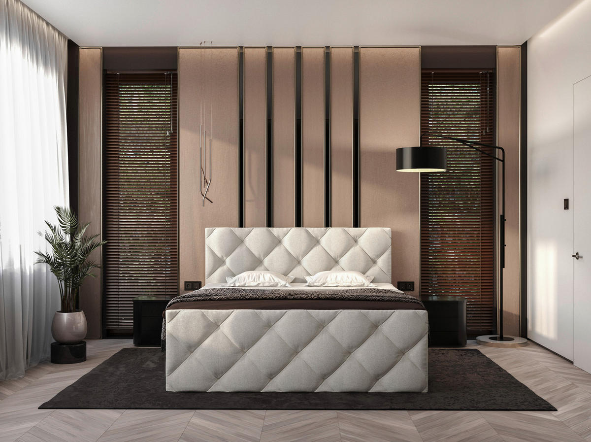 BOXBETT 180/200 cm  in Hellgrau  - Hellgrau/Schwarz, Konventionell, Kunststoff/Textil (180/200cm) - Carryhome