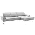 ECKSOFA in Echtleder Weiß  - Schwarz/Weiß, Design, Leder/Metall (332/193cm) - Dieter Knoll