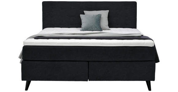 BOXSPRINGBETT 180/200 cm  in Schwarz  - Schwarz, KONVENTIONELL, Holz/Textil (180/200cm) - Voleo