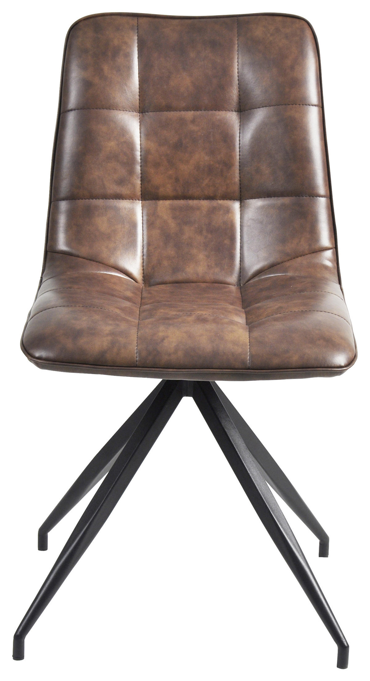 STUHL Lederlook Braun, Schwarz  - Schwarz/Braun, MODERN, Textil/Metall (47/85/55,5cm) - Livetastic