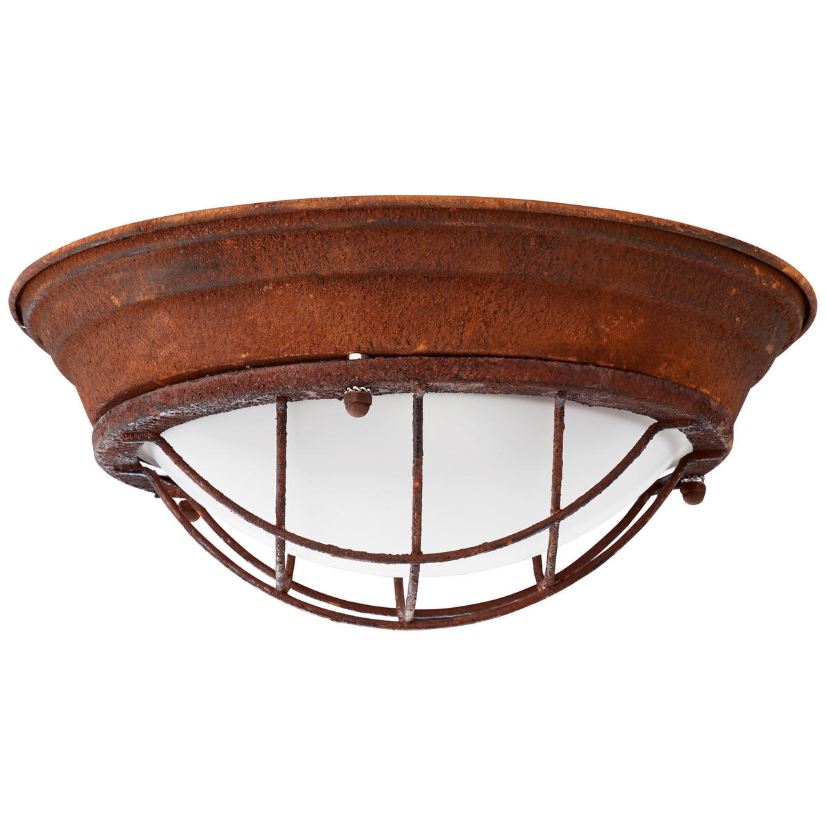 DECKENLEUCHTE  34/14,5 cm    - Rostfarben/Weiß, KONVENTIONELL, Glas/Metall (34/14,5cm) - Brilliant